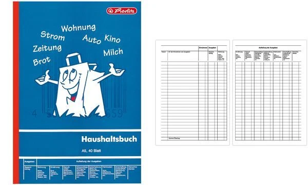 herlitz Formularbuch "Haushaltsbuch" DINA5 40Blatt Einnahmen Ausgaben Kassenbuch