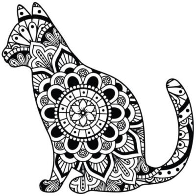 Cat Mandala Small Sticker Decal