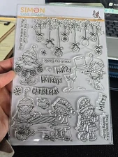 New SANTA'S HELPERS Simon Says Stamp Set Christmas Elf Elves Holly Snowman