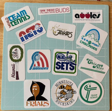 STICKERS: WORLD TEAM TENNIS TEAM FUN  70s and 80s CUSTOM (U PICK FROM TEAM LIST)