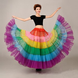 Petticoat Tutu Skirt Mardi Gras Burlesque Womens Rainbow Tail
