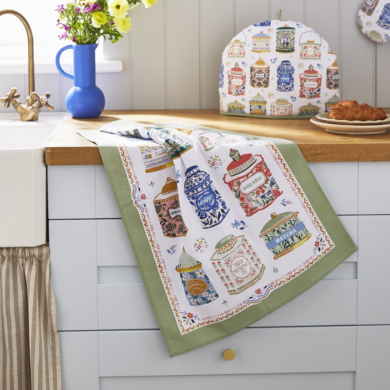 Ulster Weavers, ""Tea Tins"", Printed cotton tea towel.
