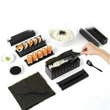 Sushi Maker Tools Set 11 Pieces Kit Plastic Kitchen Sushi Mold Machine