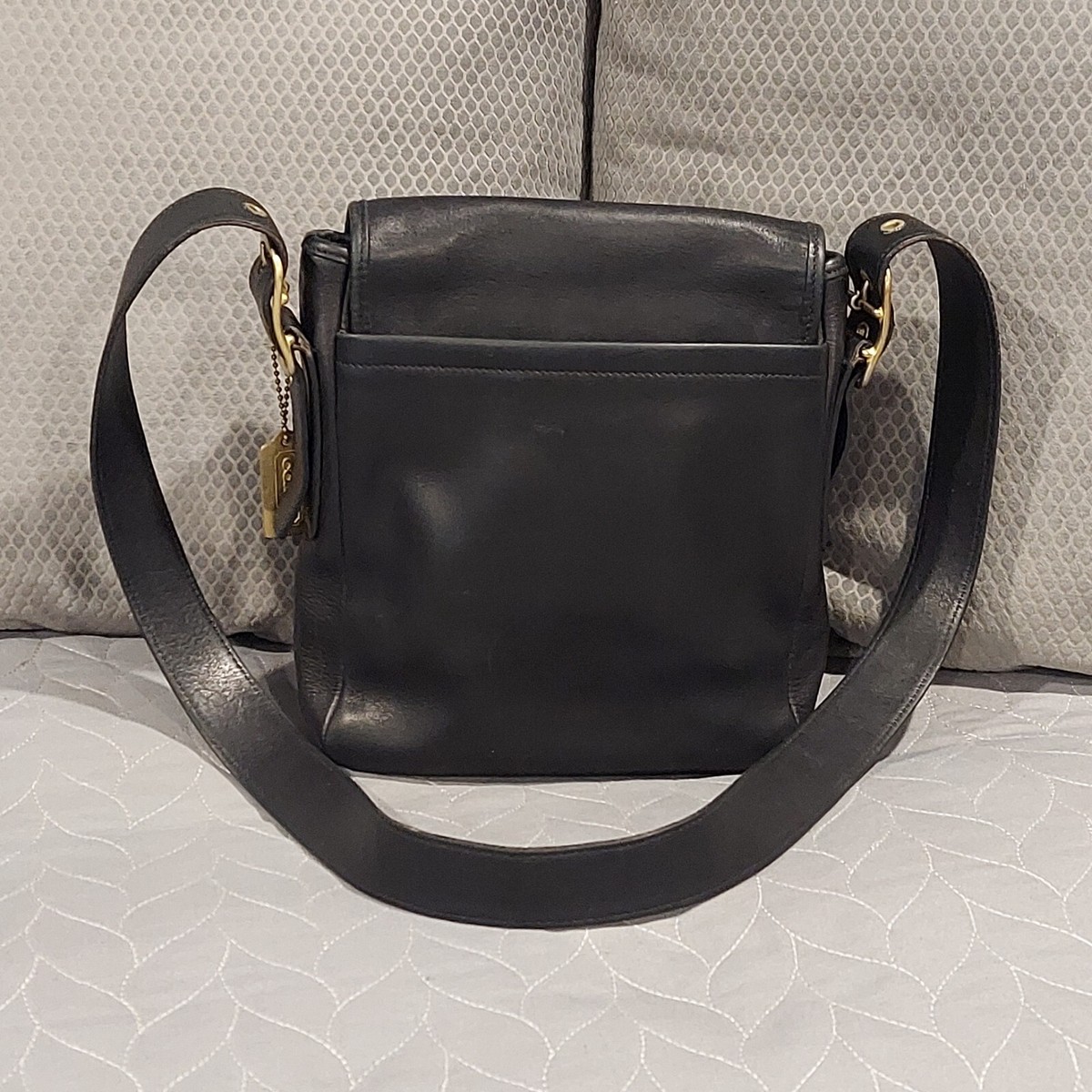 バッグ old coach leather shoulder bag COACH 9335 Black Leather Legacy Studio Flap Shoulder