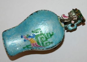 19th ANTIQUE CHINESE CLOISONNE ENAMEL WINE VESSEL JUE CUP CHINA