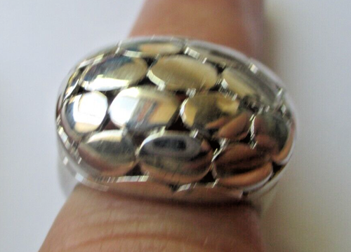 Bague Phalange Argentée Ajourée - Taille 56 - Style Rétro - Acier Inox - Occasion Impeccable