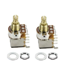 2x Copper Guitar Potentiometer Pot Switch A500K Audio Taper Control Short Shaft