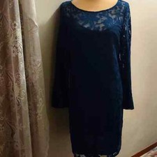 Laundry by Shelli Segal Women's Size 10 teal floral lace 2 piece dress zip back