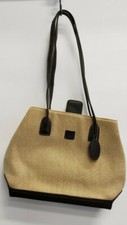 Stone Mountain Shoulder Bag Coated Canvas Tan w/ Dk. Brown Trim Footed Bottom