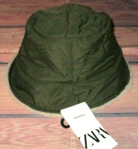 MENS ZARA REVERSIBLE SHERPA LINED GREEN 