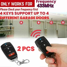 2PCS Universal Garage Door Remote 433mhz Electric Cloning Control Key Fob Opener
