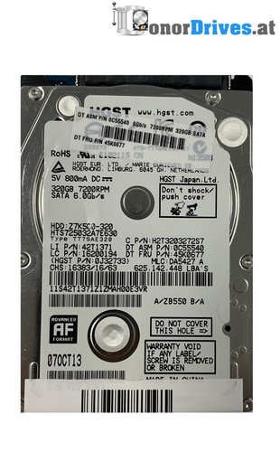 Hitachi HTS725032A7E630 - 320 GB - SATA - PCB 220 0A90351 01 *