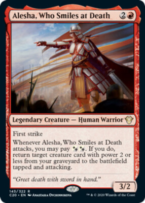 x1 Alesha, Who Smiles At Death R MTG Commander 2020 M/NM, English