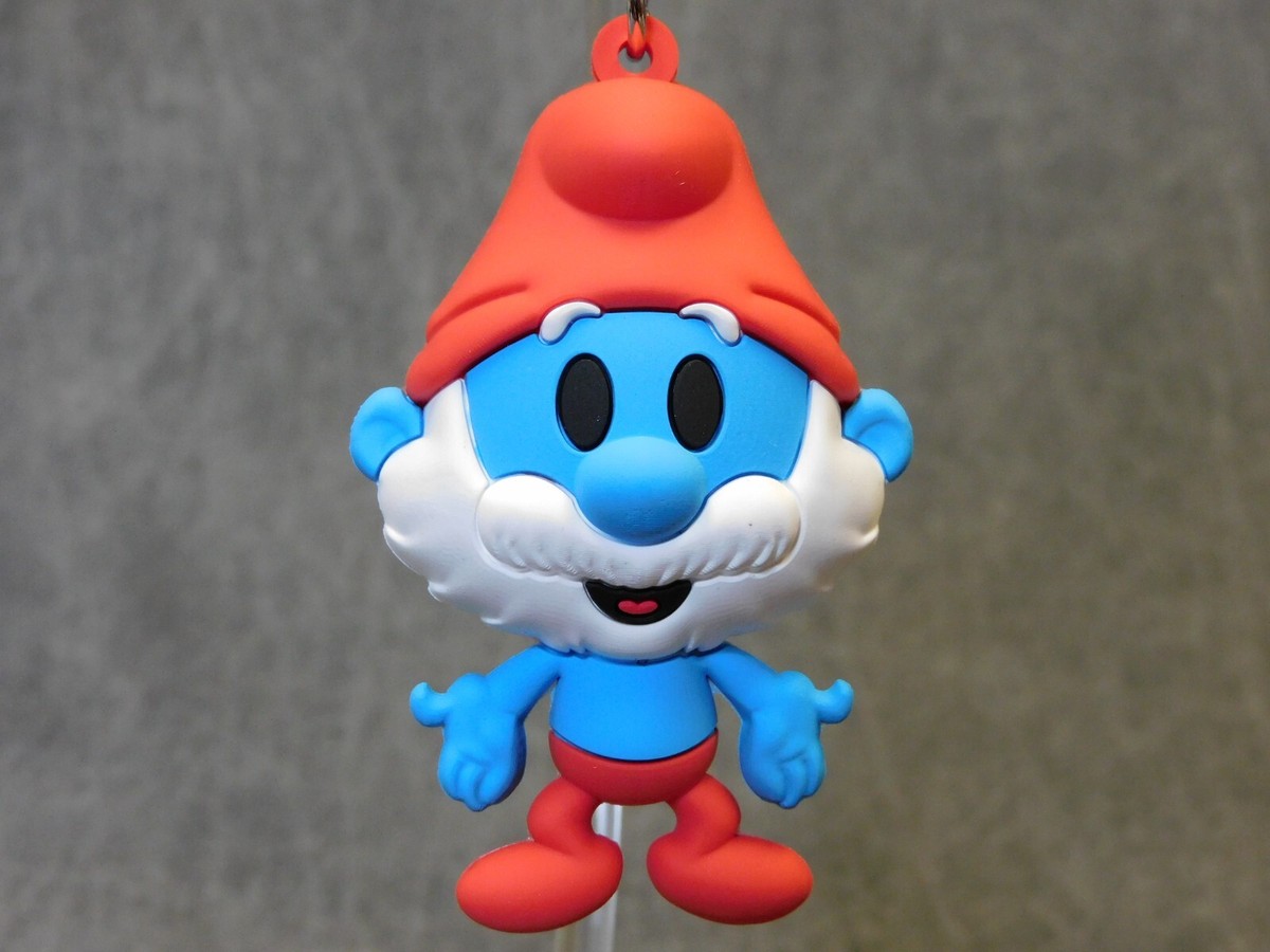 Smurfs NEW * Papa Smurf Clip * Blind Bag Cartoon Key Chain