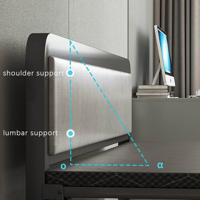 Folding Bed Mattress Single Padded Guest Bed Grey Double Headboard