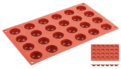 Backmatte, Backform, AMARETTI aus terrakottafarbenem Silikon, 24 Formen