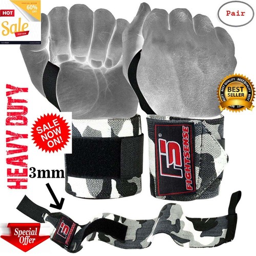 CROSSFIT Gym WEIGHT LIFTING Wrist Wraps LIFTING STRAPS for POWER LIFTING Support - Afbeelding 109 van 156