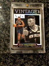 2019-20 Panini Noir Zion Williamson Rookie VINTAGE ART FRAME 1/25 JERSEY # 1/1