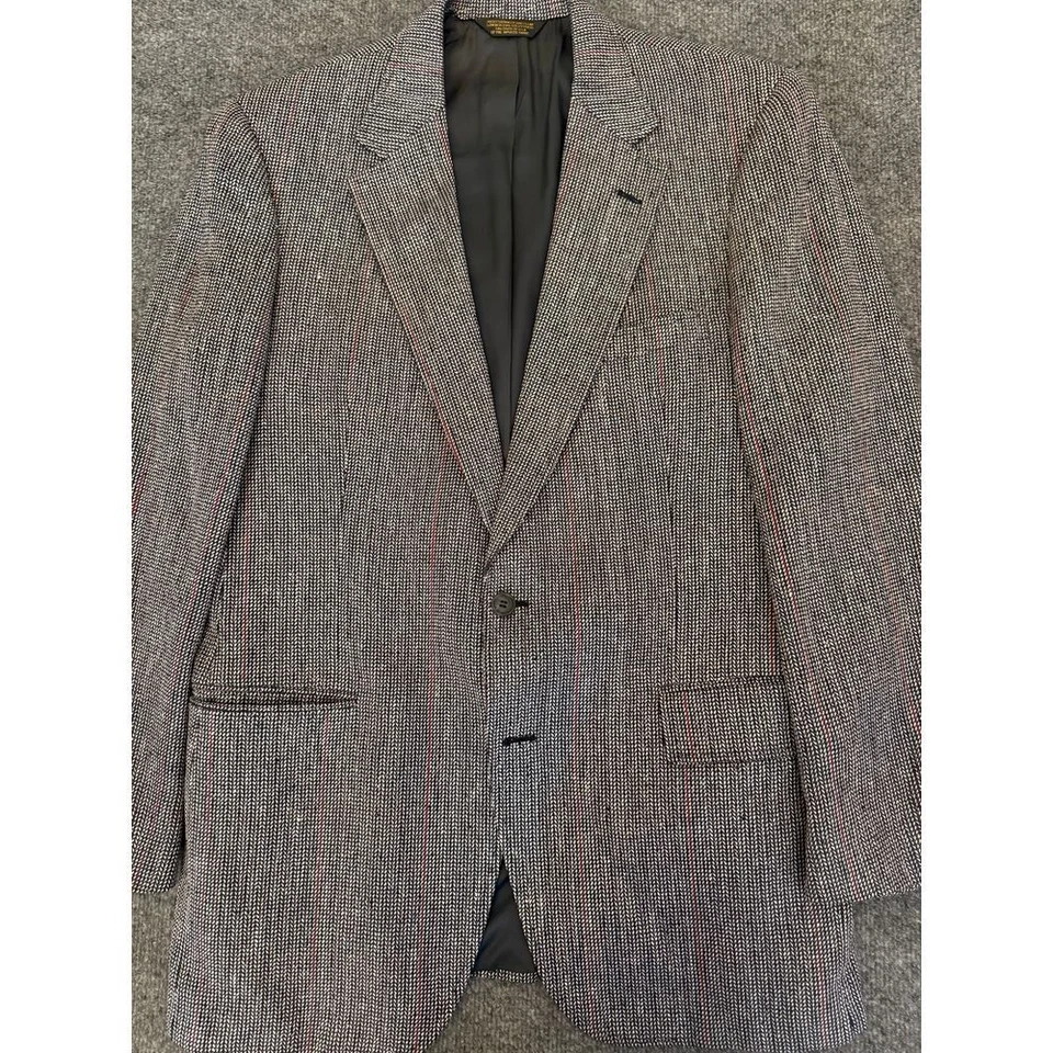 Abrigo deportivo Barrister para hombre 40R negro/blanco con superposición roja chaqueta blazer de 2 botones Foto 3 de 4