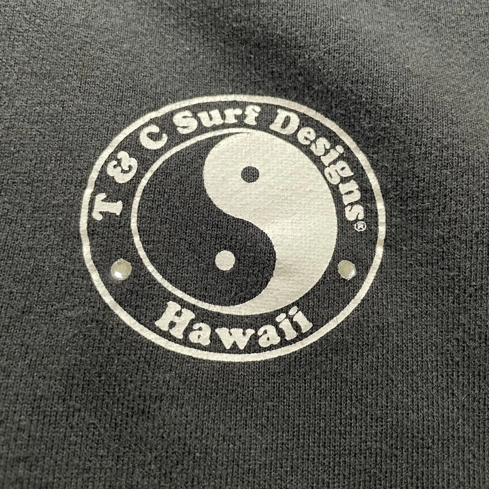 Vintage Town and Country T&C Surf Youth L Black Hawaii Ying Yang Pearl City 90s - Image 2 of 4