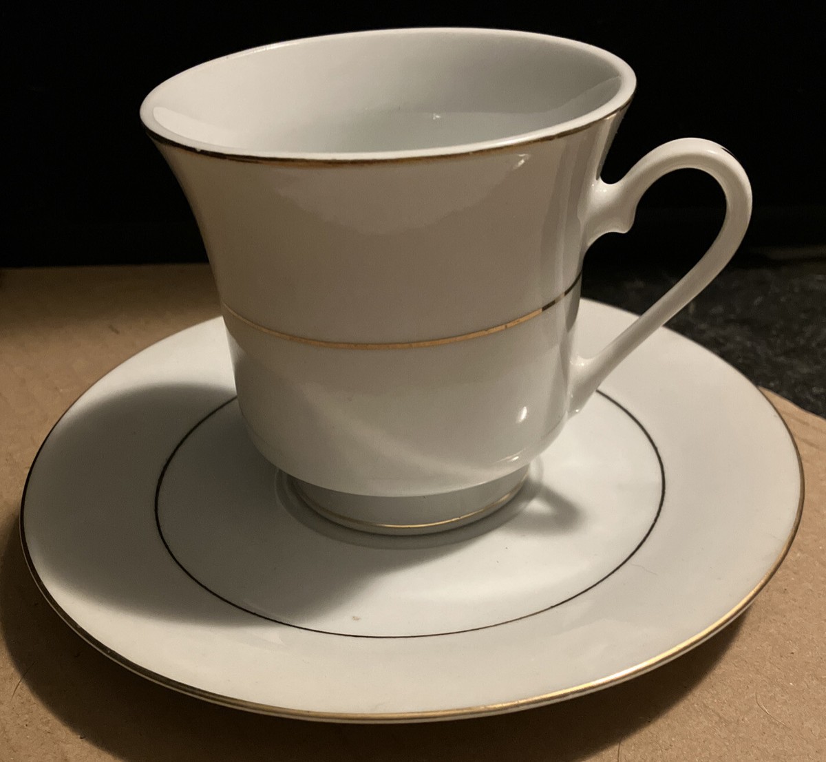 S.H.I. Fine China GOLDEN Reflections Coffee / Tea Cup And Saucer