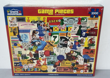 White Mountain Game Pieces 1000 Pc Jigsaw Puzzle Larger Pieces 24 x 30 New 