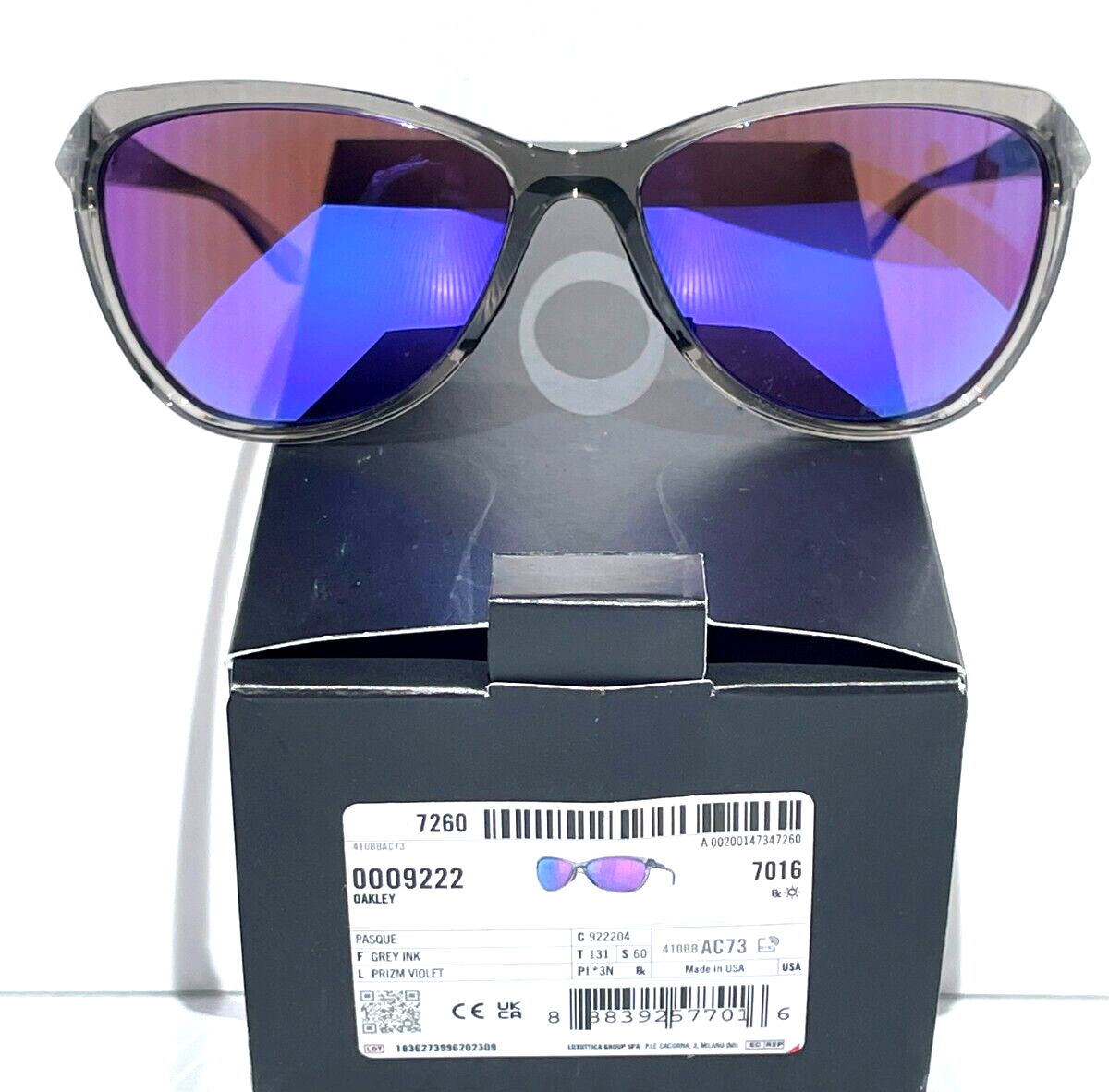 NEW Oakley PASQUE Grey Ink PRIZM Violet Purple Lens Sunglass