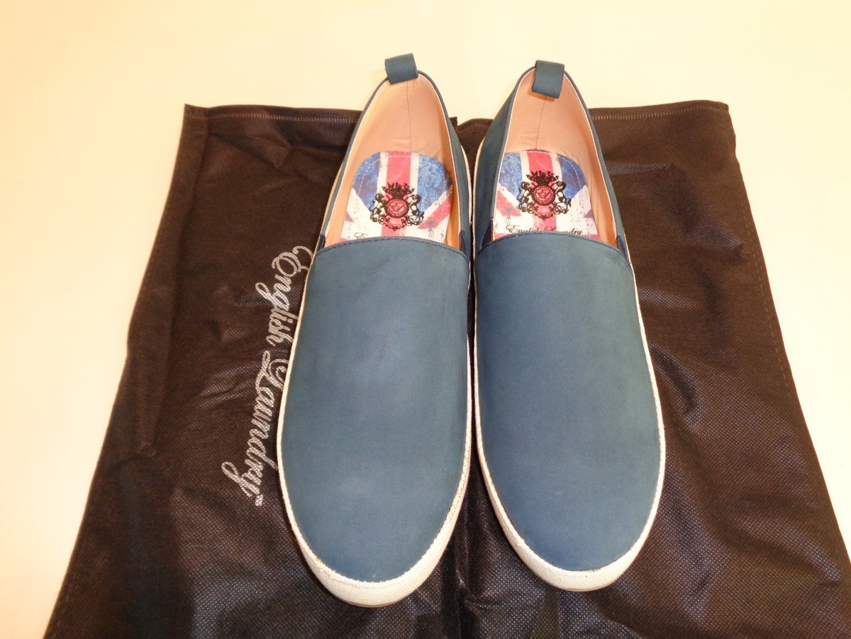 English Laundry Size 10 WYNNE Navy Blue Leather Slip On  display picture 3