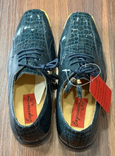 Mens Formal Tuxedo Shoes By RC Expressions Size 10 Blue Tone - Picture 14 of 14