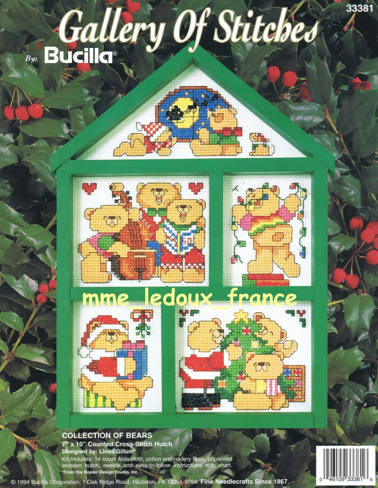 Kit point de croix Bucilla 33381 broderie ours vintage 94