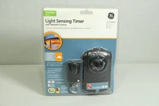 GE 15143-1 Light Sensing Timer With 2 Grounded Outlets Outdoor w Remote NEW