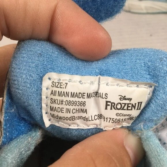 Disney Frozen II Kids Girl's Sneakers Children's Shoes Blue/Silver Size 7 — 第 3/4 张图片