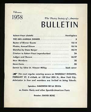 Robert Frost Poetry Society Of America Bulletin February 1958 Ebay