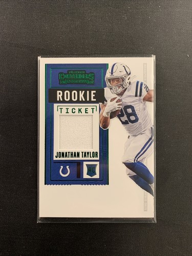 JONATHAN TAYLOR 2020 CONTENDERS ROOKIE TICKET JERSEY CARD RC Non Auto Green Foil - Picture 1 of 2
