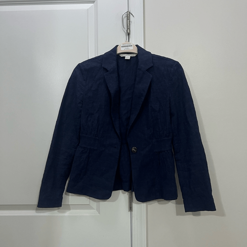 Diane Von Furstenberg Blue Gavyn Blazer Size 4 US - Picture 2 of 6