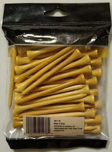 🔥Wilson Ultra BLK Golf Tees 3-1/4" Natural Hardwood Traditional Design 50 Count - Picture 2 of 4