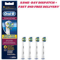 Braun Oral-B FLOSS ACTION  Replacement Electric Toothbrush Heads - 4 Pack | UK