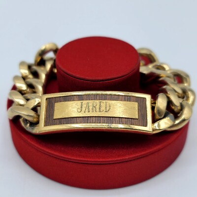 Vintage Bracelet JARED ID Name Speidel Chain Link Gold Plated