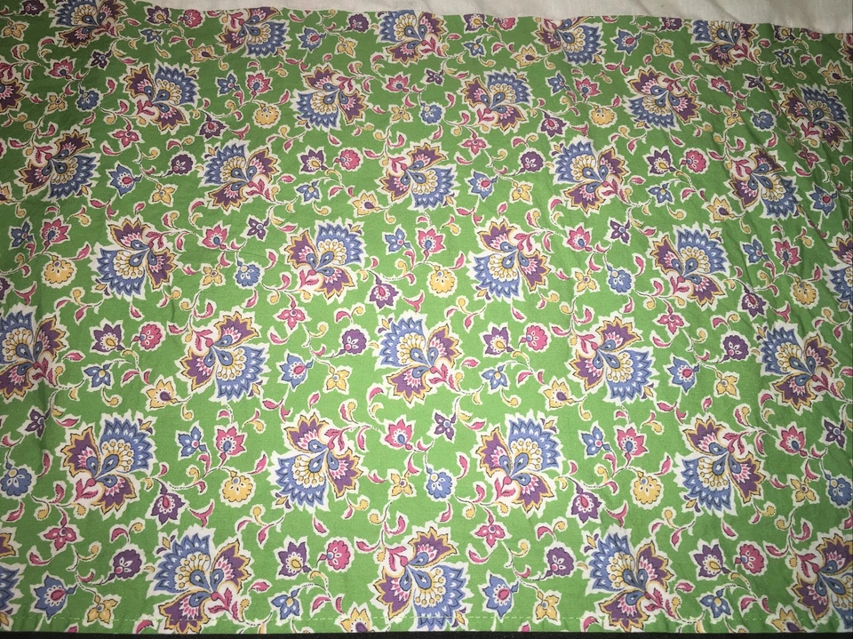 Falda de cama Ralph Lauren Hampton Beach Club verde tamaño completo cachemira floral azul Foto 4 de 4