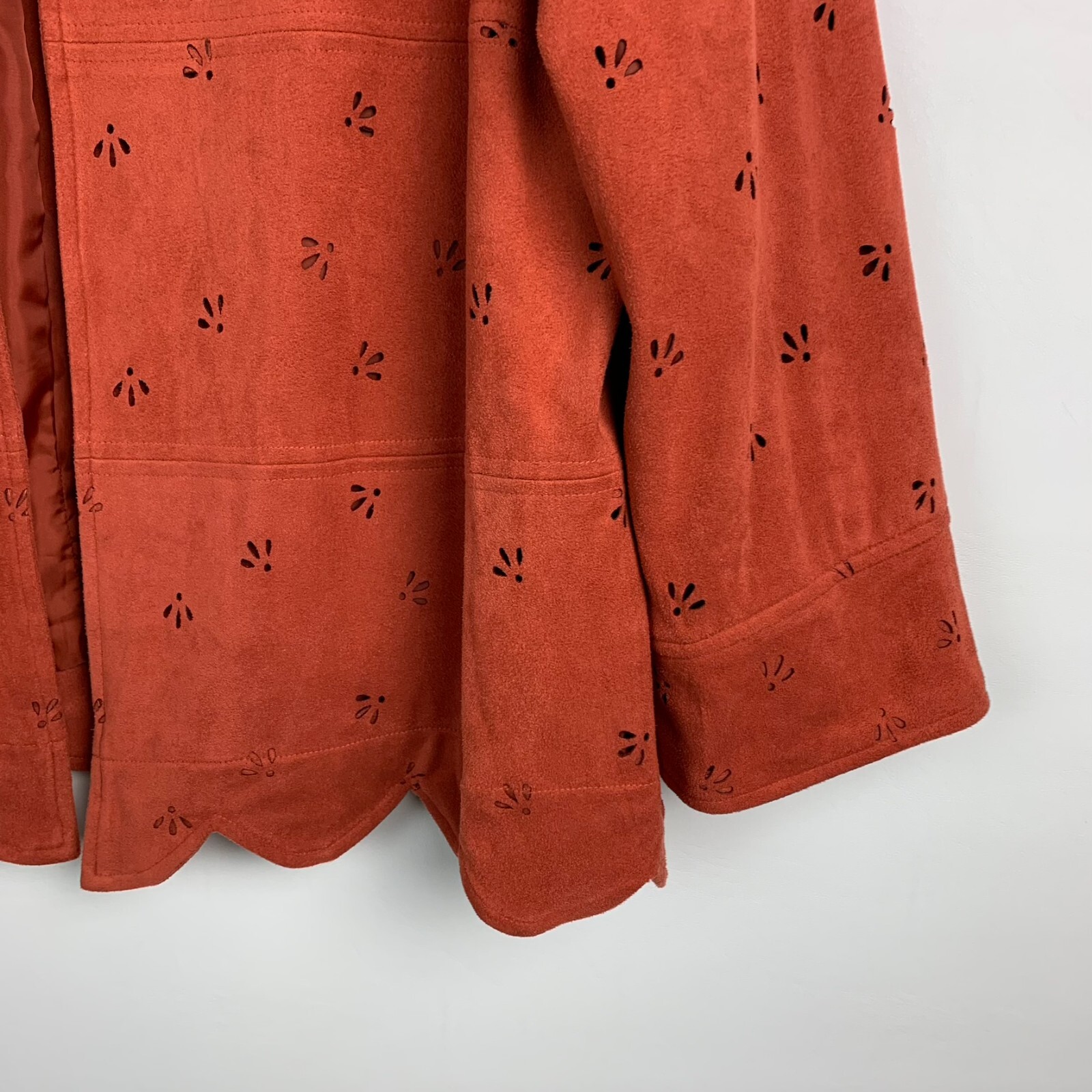 Multiples Jacket Orange Cutout Design Collarless … - image 7