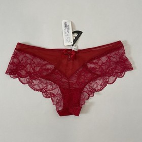 New Lise Charmel Red Lace Venice Boy Short Underwear Size L, Sexy Lingerie Panty