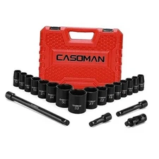  1/2-Inch Drive Shallow Impact 20pcs Shallow Impact Socket Set with Accessory