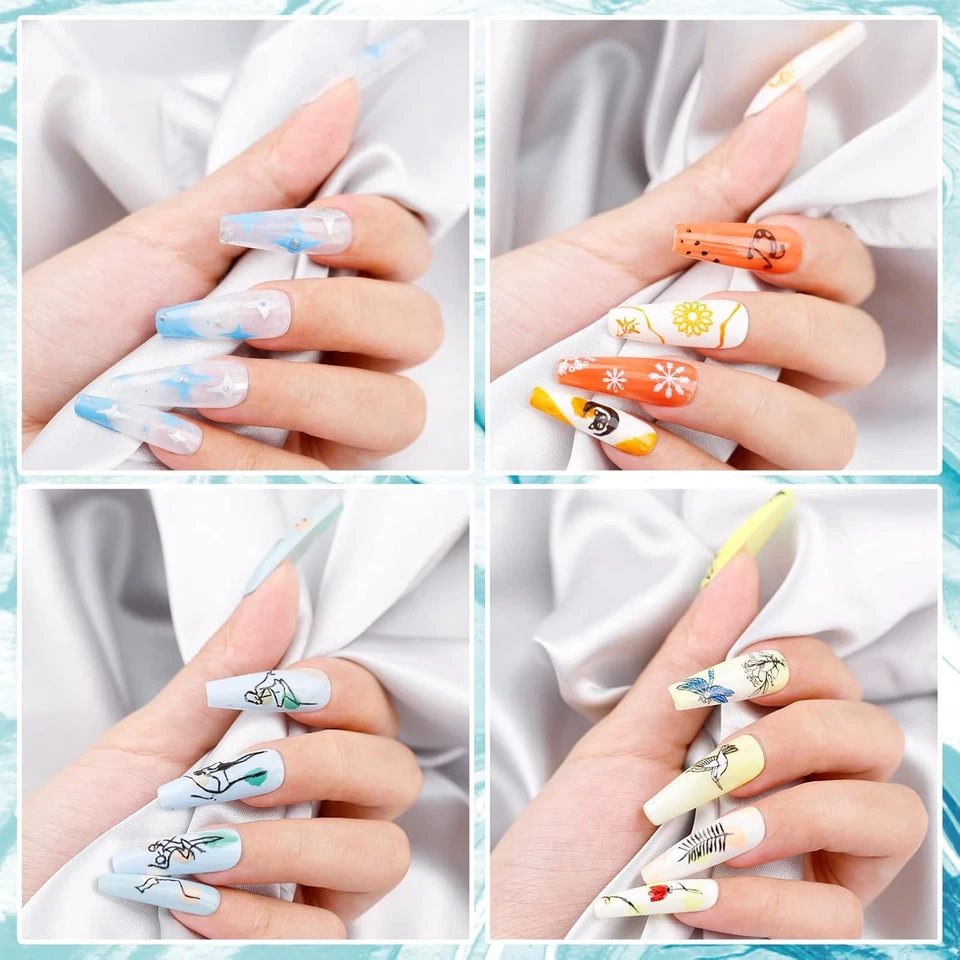 Juego de gel de esmalte de uñas Biutee - Kit de impresión de uñas de sello de 12 colores - Rojo, negro Foto 4 de 4