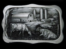 TH09148 NOS VINTAGE 1983  FARMING  COMMEMORATIVE BELT BUCKLE