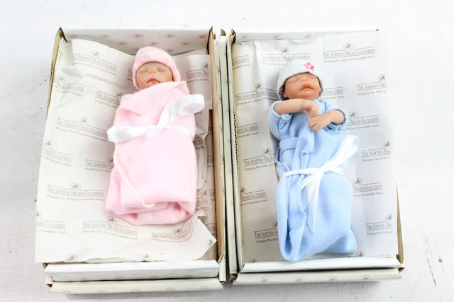 1 Ashton Drake Galleries Miniature Reborn Dolls Soft Vinyl Boxed w/ Certificates
