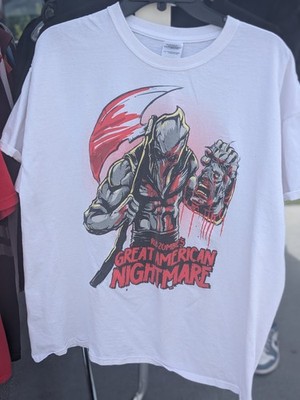 Mid-Y2k White Rob Zombie's ''Great American Nightmare'' Graphic T-shirt - Size XL