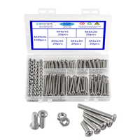 200PCS M4 Schrauben Und Muttern Set 304 Edelstahl Linsenkopfschraube Kreuz Runde