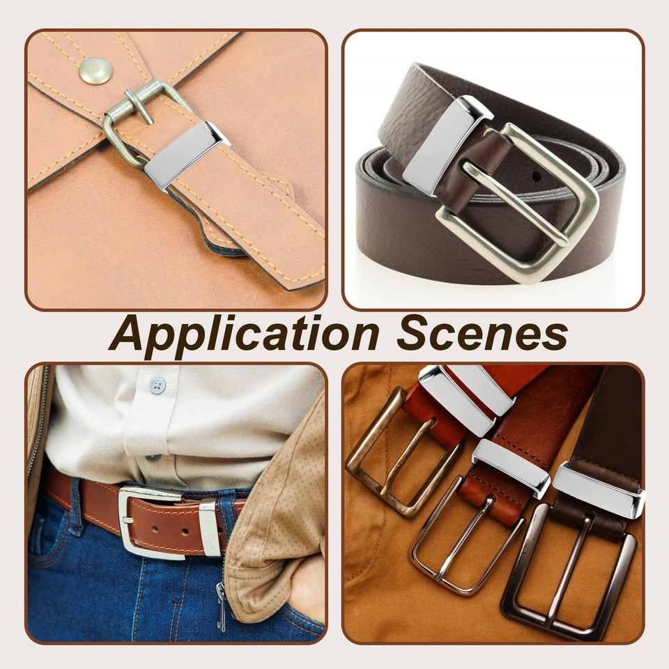 JJUNW 8 Pcs Groove Belt Keepers – Zinc Alloy Anti-Slip Belt Loops For 1.5" Belts