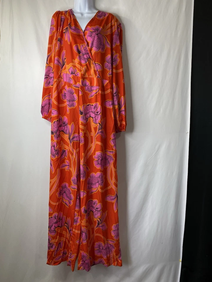 Macacão feminino Boo Hoo perna larga tamanho 14 convidado de casamento de Páscoa costa tropical - Imagem 2 de 4