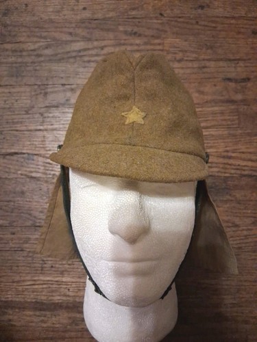 WWII IJA Army EM/NCO Hat w/ Neck Flaps 